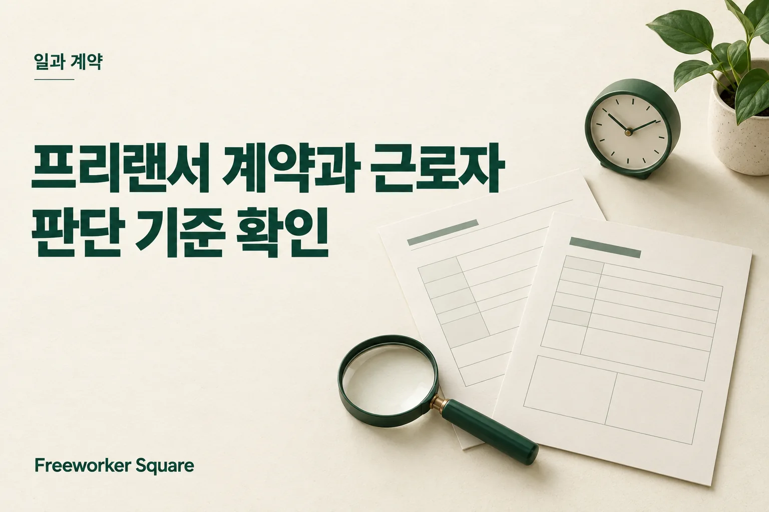 프리랜서 계약과 근로자 판단 기준 확인 — 프리워커 스퀘어