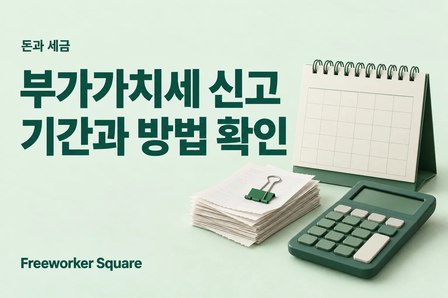 부가가치세 신고 기간과 방법 확인 — 프리워커 스퀘어