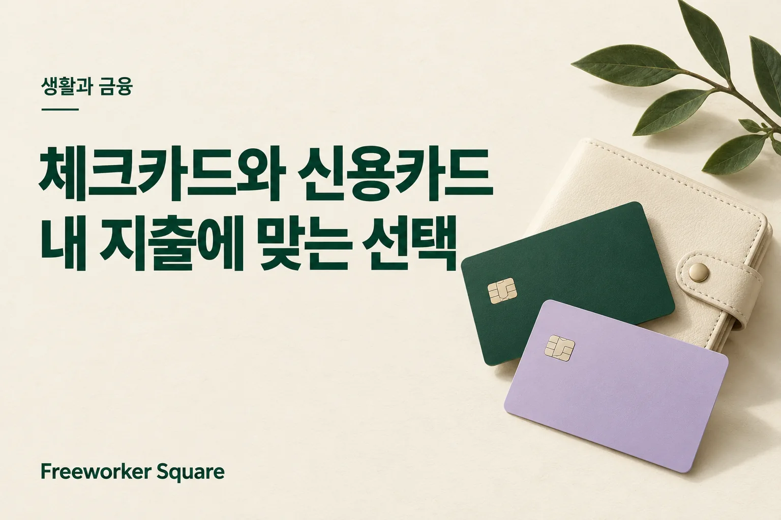 체크카드와 신용카드 내 지출에 맞는 선택 — 프리워커 스퀘어