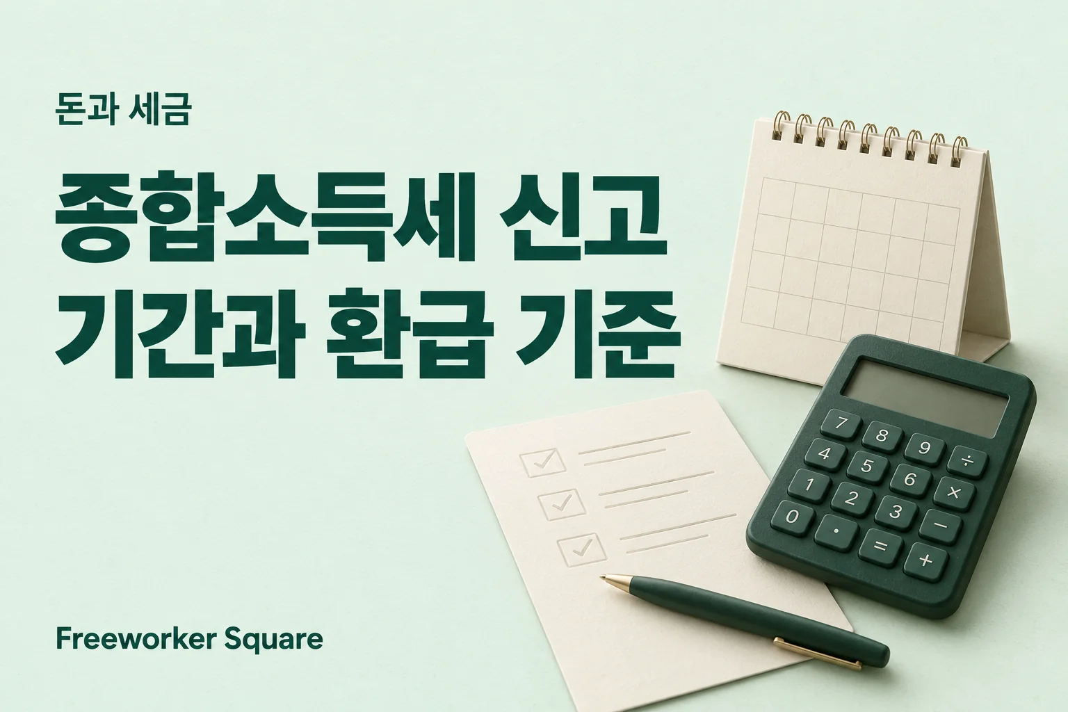 종합소득세 신고 기간과 환급 기준: 달력·계산기·확인 서류
