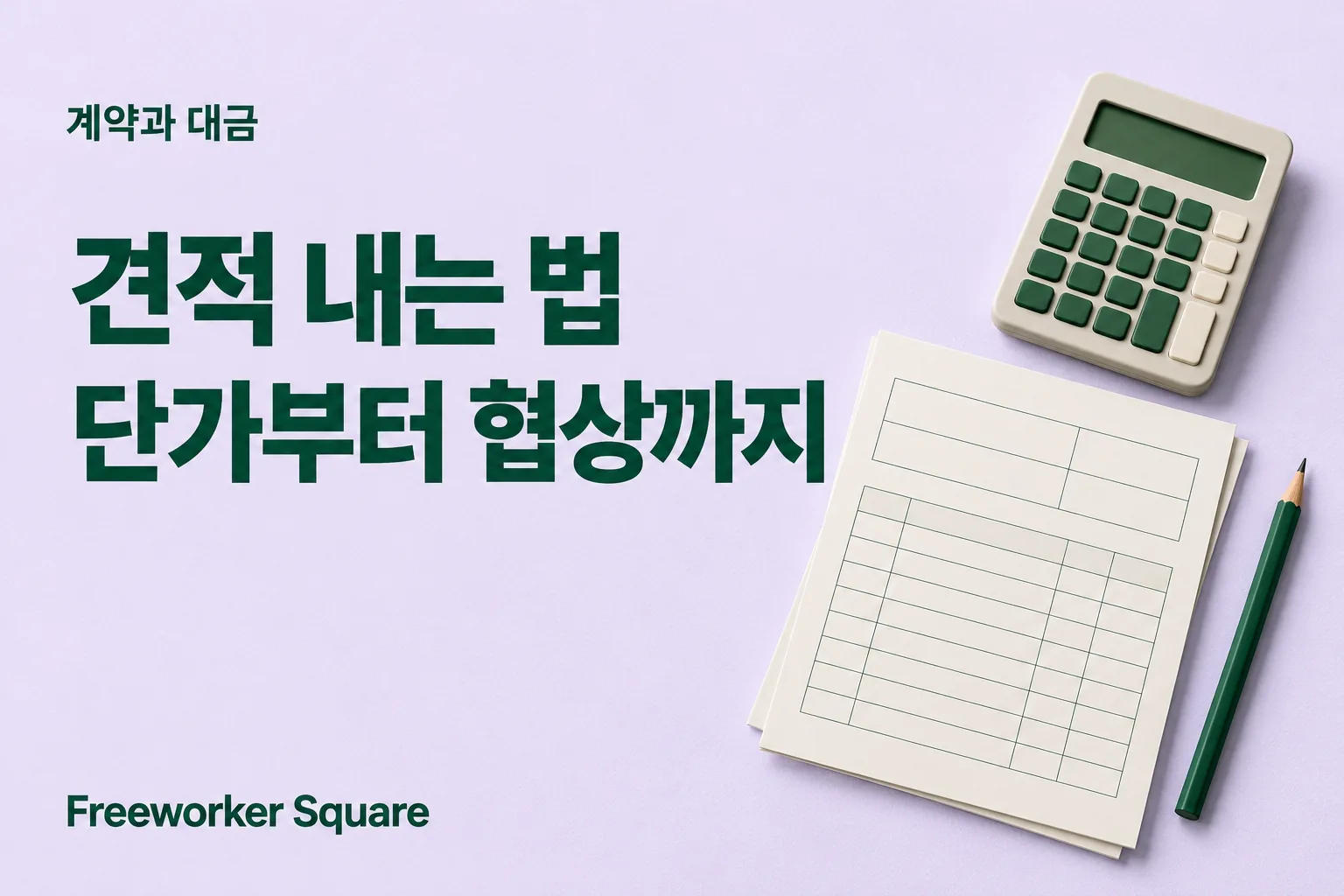 견적 내는 법 단가부터 협상까지 — 프리워커 스퀘어