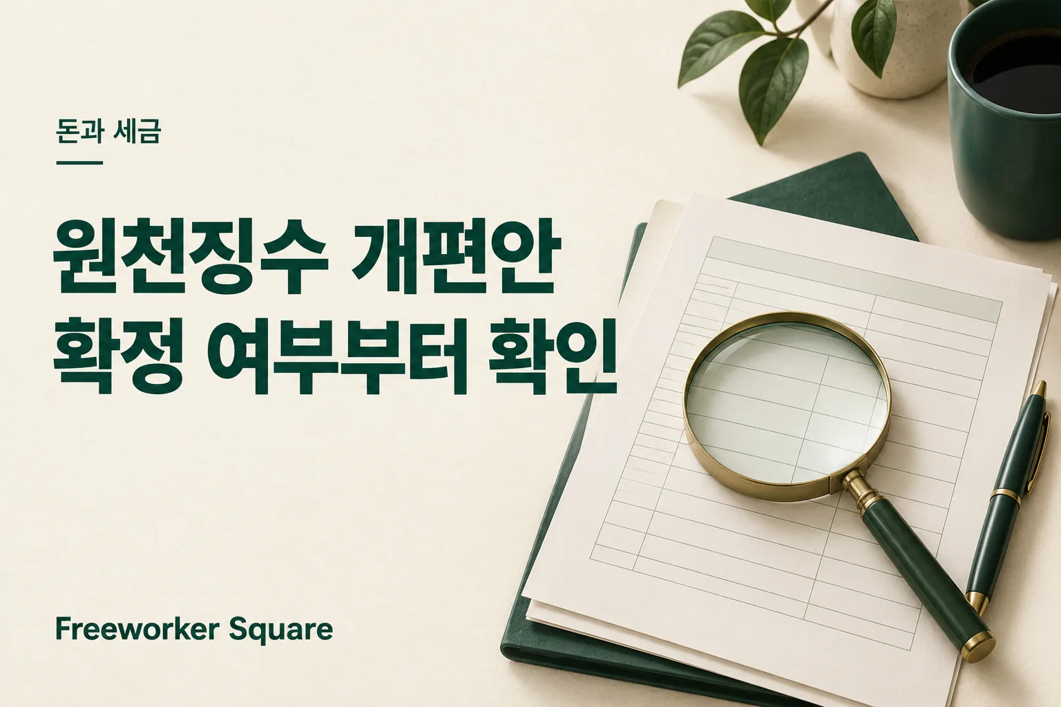 원천징수 개편안 확정 여부부터 확인 — 프리워커 스퀘어