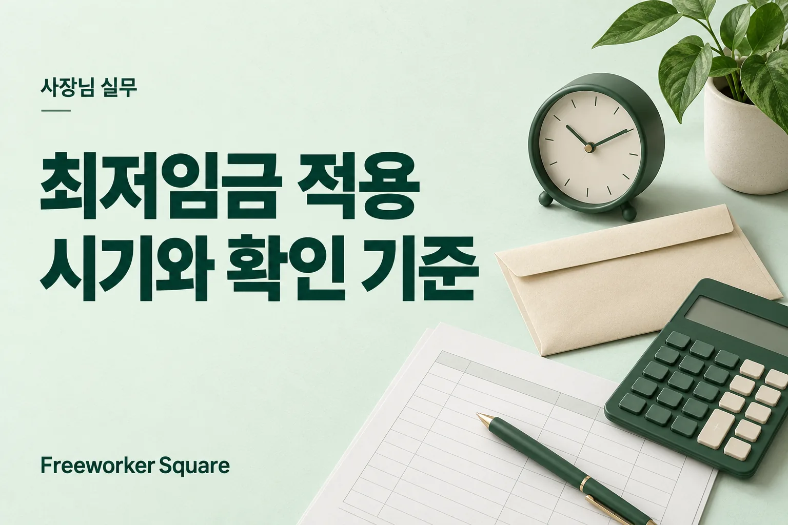 최저임금 적용 시기와 확인 기준 — 프리워커 스퀘어