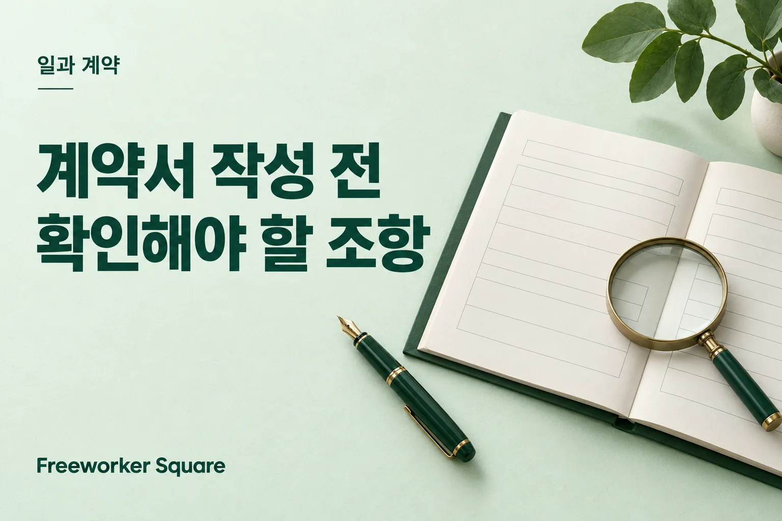 계약서 작성 전 확인해야 할 조항 — 프리워커 스퀘어