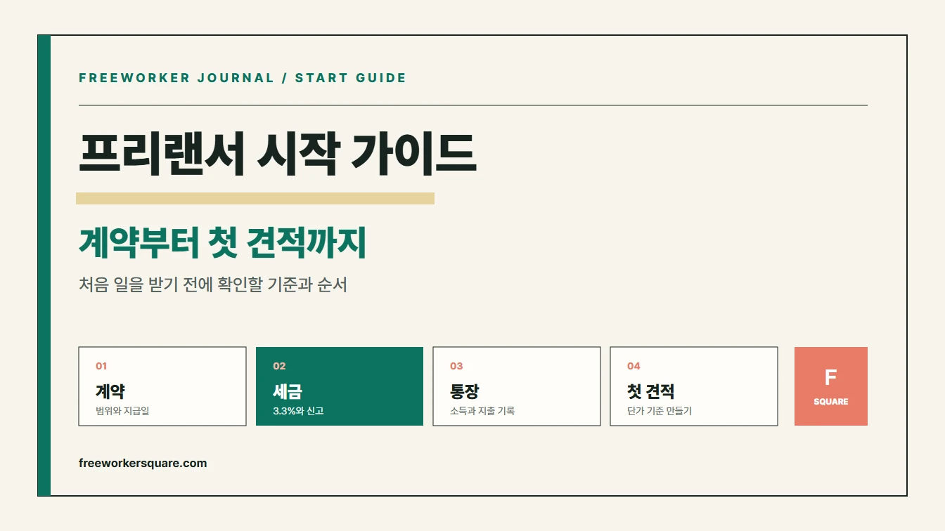 프리랜서 시작 가이드 — 계약부터 첫 견적까지