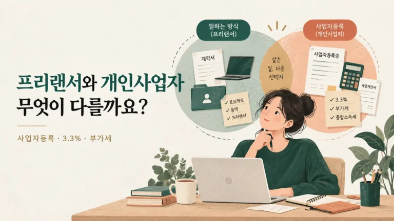 프리랜서와 개인사업자 차이 대표 이미지