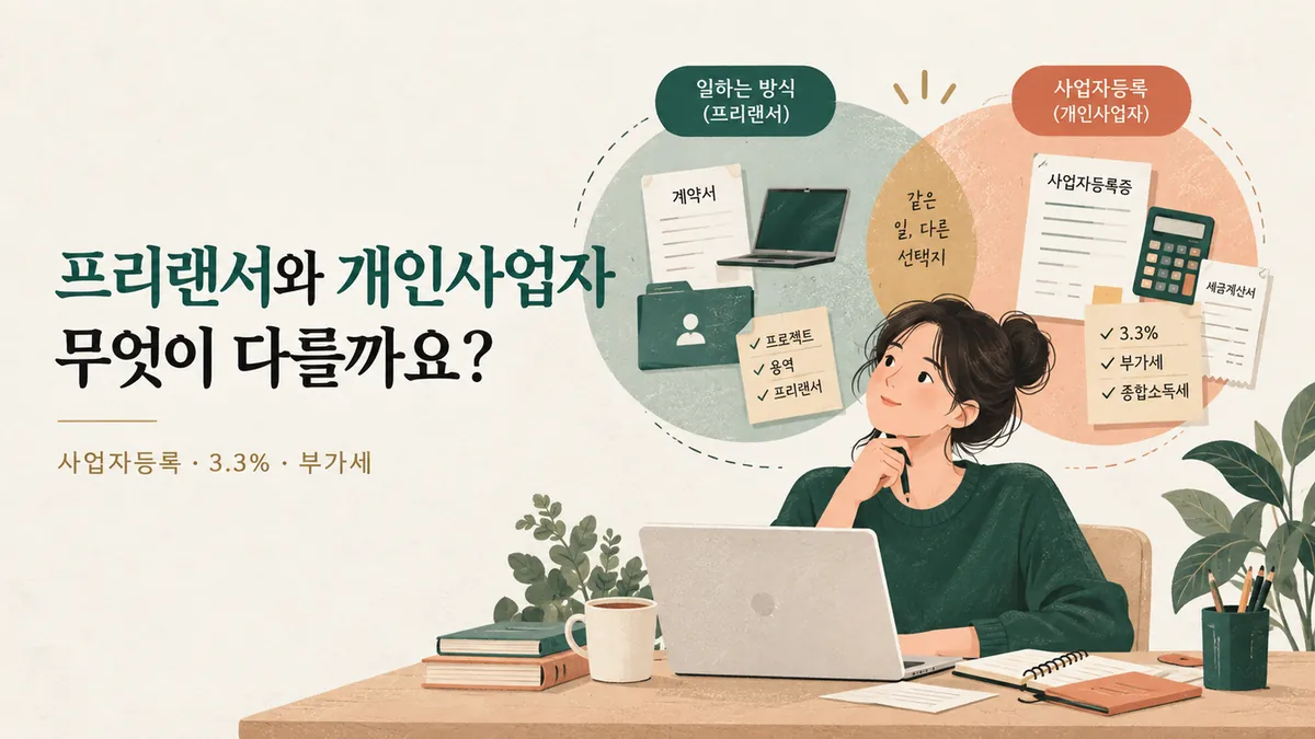 프리랜서와 개인사업자 차이 대표 이미지